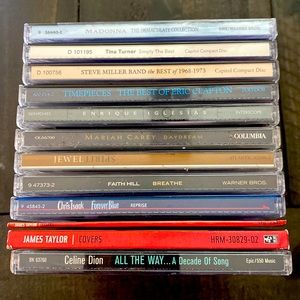 CD audio assorted bundle w Madonna, Chris Isaak, Celine Dion, James Taylor, etc